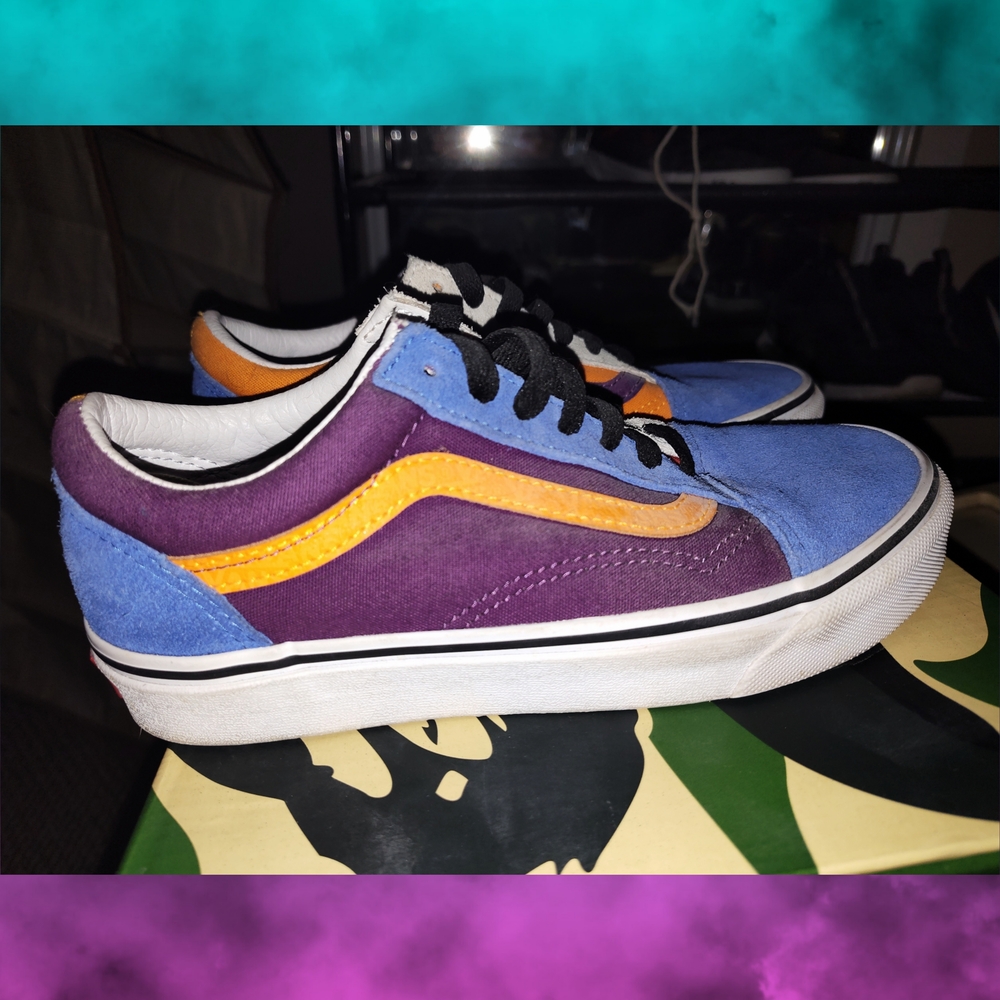 Multicolor Color Block Vans Suede Sneakers